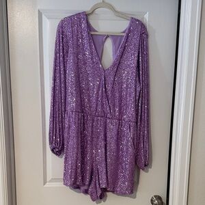 Venus Lavender Sequin Romper